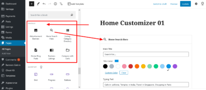 Home Customizer for Vantage