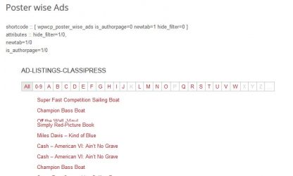 Ad Listings for ClassiPress