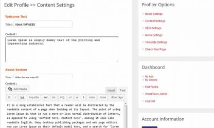 Profiler for ClassiPress