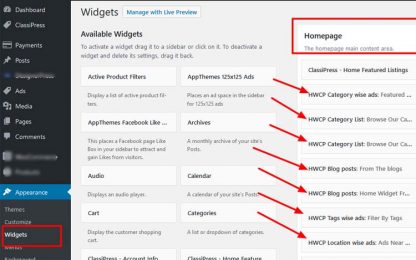 Home Widgets For ClassiPress
