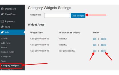 Category Widgets for AppThemes