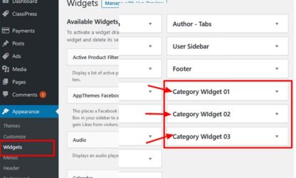 Category Widgets for AppThemes