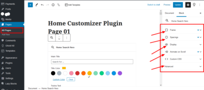 Home Customizer for Vantage