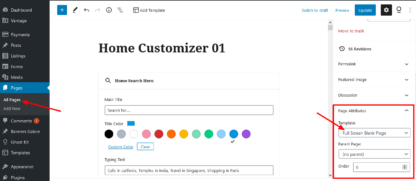 Home Customizer for Vantage